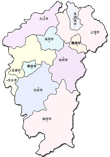 江西省地図