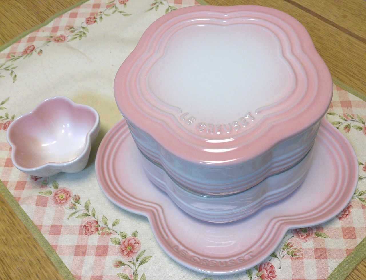 ルクルーゼ フラワーコレクション スタッキングラムカン 1点 フルール セット 重箱 2段 番号S6034G