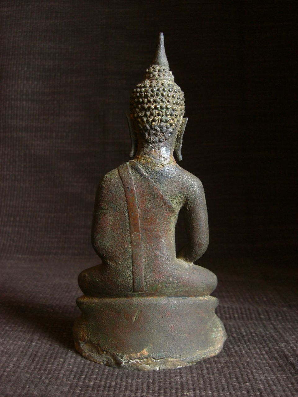 タイの古い仏頭 青銅 アンティーク アユタヤ スコータイ