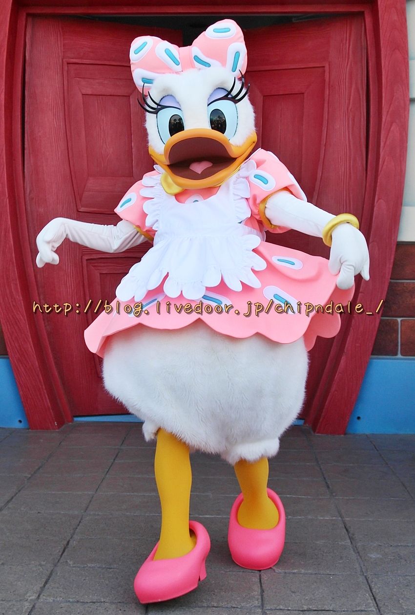 トゥーンタウンの突発整列でデイジーに会えたよー ディズニービボウロク