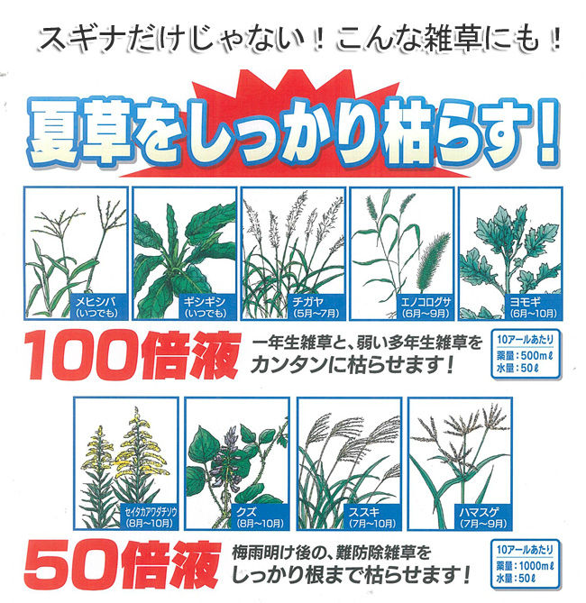 プロが教える雑草の抑え方 スギナ・ドクダミなども根から枯れさせる除草剤。 プロが教える雑草の抑え方 スギナ・ドクダミなども根から枯れさせる除草剤。