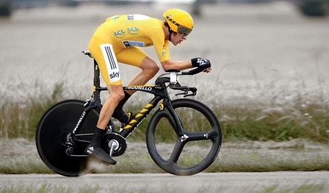 Wiggins TT position in yellow