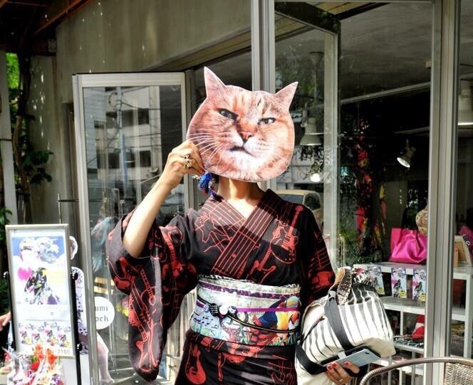 ジョーゼット着物と鷹の夏帯コーディネート : CHOKOとチョコと