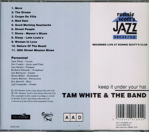 TAM WHITE & THE BAND - keep it under your hat b