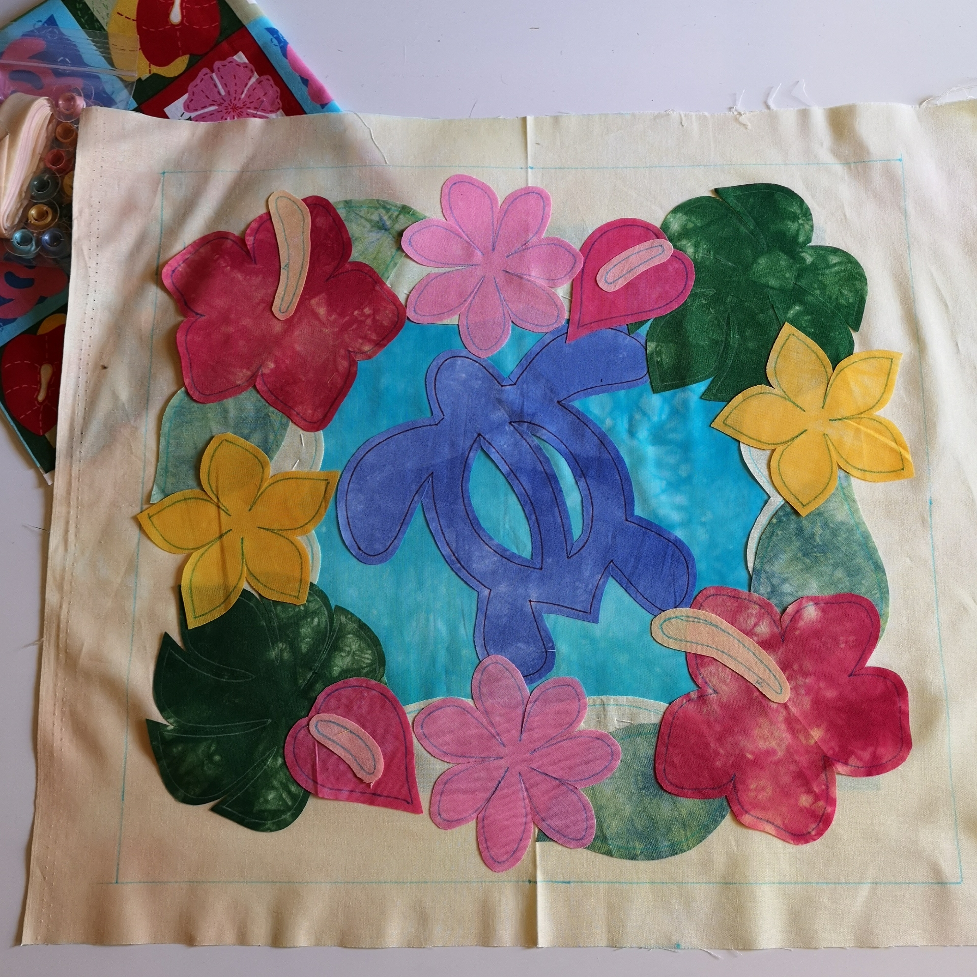 ホヌとハワイアンガーデンのタペストリーキット : ::::: choperatto :::::