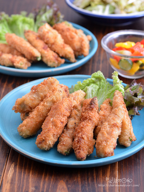 晩ごはん210608_豚巻きアスパラフライ