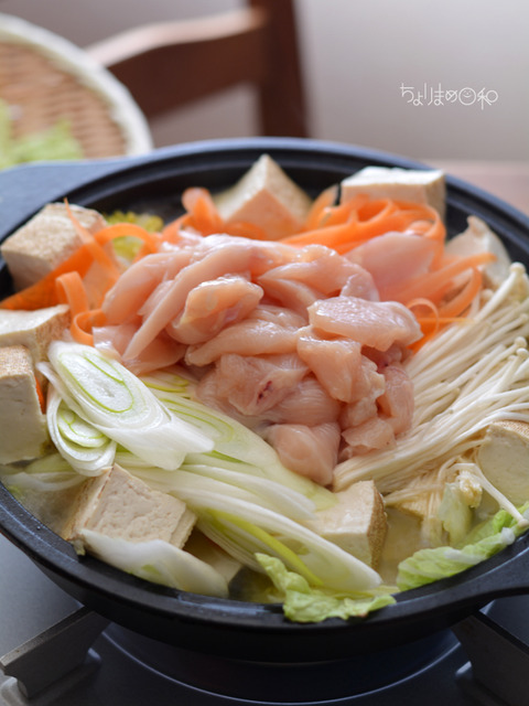 晩ごはん171222_鶏塩すき焼き