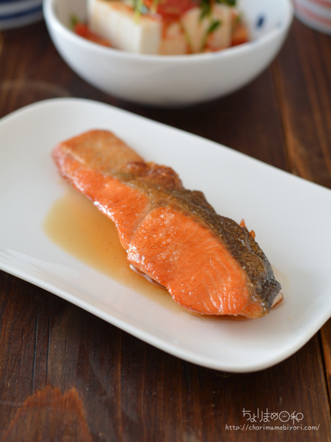 晩ごはん200622_鮭のごま油ソテー