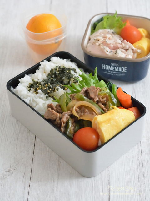 お弁当231031_牛ピーマンオイスター炒め
