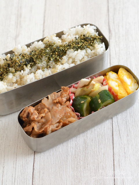 お弁当250417_豚こま焼きたれレモン