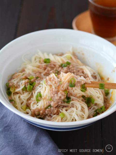 ピリ辛そぼろあんそうめん_かどや1907-3