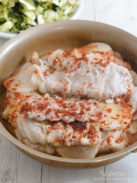 晩ごはん231021_豚しゃぶ大根にんにくナプラ―ごま油オイスター砂糖酒