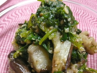 くったりほうれん草となすのごまからみぃ~