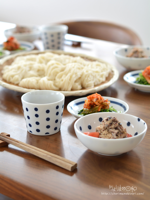 そうめんを簡単具材で味変え 三度おいしい昼ごはん ドット ボーダーの夏おすすめ食器 献立 昼ごはん ちょりまめ日和 ちょりママ 西山京子 オフィシャル料理ブログ Powered By ライブドアブログ