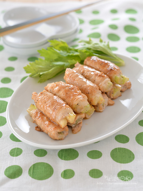 セロリの塩みりん豚巻き210428