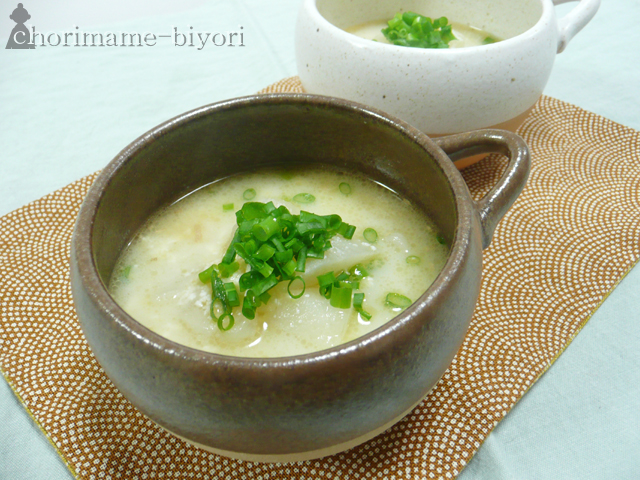 まぜまぜ豆腐の蕪スープ