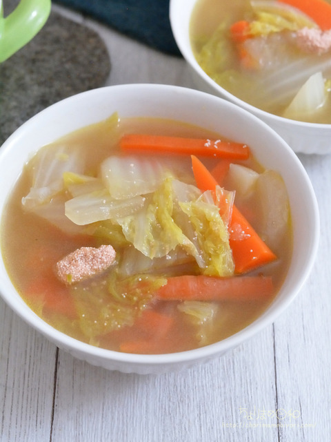 晩ごはん231220_白菜にんじん明太子コンソメしょうゆ