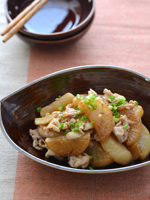 焼き大根と豚肉の煮ものR2