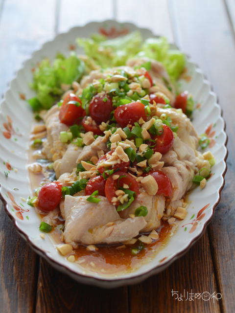 晩ごはん180628_よだれ鶏トマト2