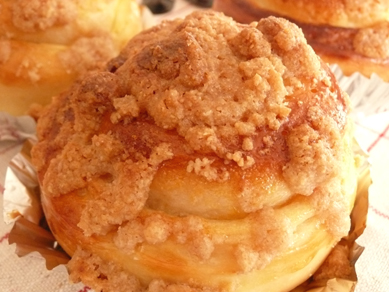 ザクザクしたあま～いクランブルとピーチの香りパンがいいぃ～