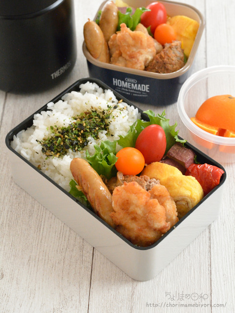 お弁当230504_鶏むね肉に揚げ焼きハンバーグ