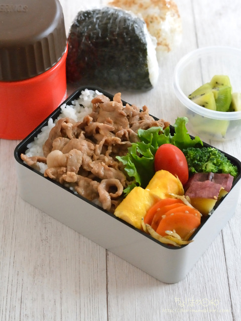 お弁当230508_豚こまオイスターにん醤油砂糖