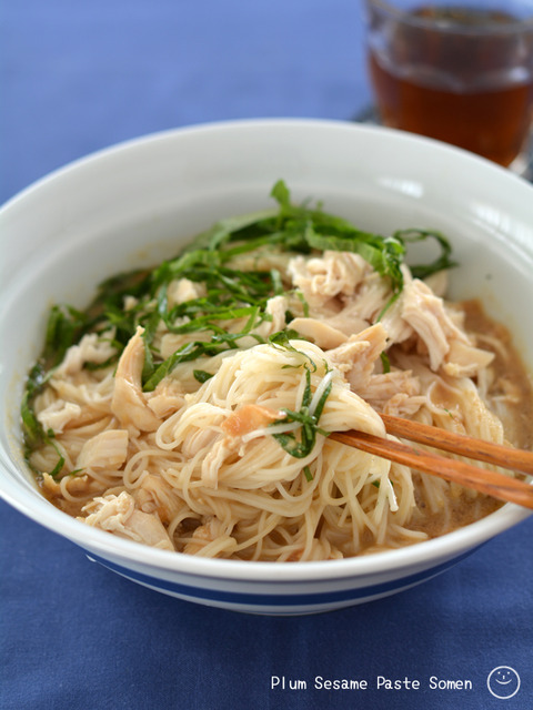 ぶっかけ梅ねりごまだれそうめん_かどや1906-3