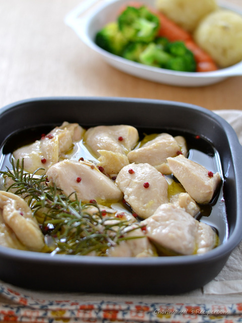 鶏むね肉のコンフィ3