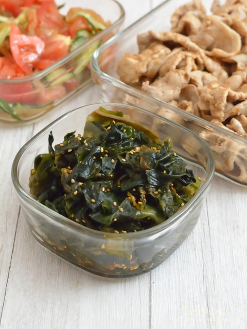 作り置き晩ごはん220814_わかめのピリ辛ナムル