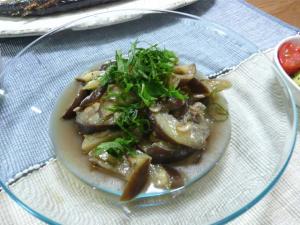 なすのエビ塩浸し