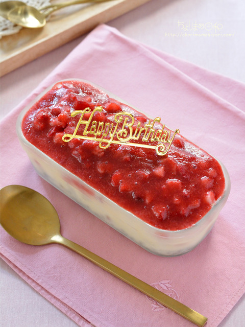 バースデーに!ストロベリーたっぷりアイスケーキ_cotta誕生日ケーキ2305-2