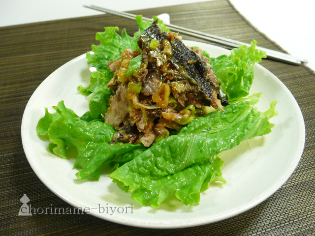 焼き秋刀魚の味噌和え