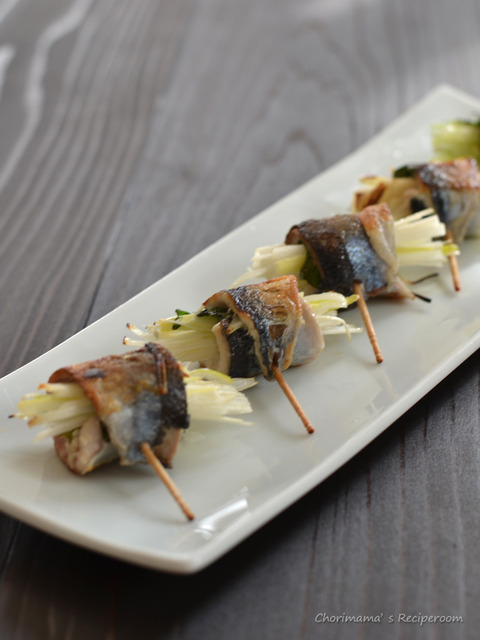 さんまのねぎしそ巻き