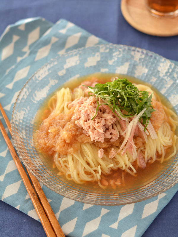 おろしだれ ツナ冷やし中華 麺にかけてのせて出来上がり ご飯 麺 粉もの 麺 ちょりまめ日和 ちょりママ 西山京子 オフィシャル料理ブログ Powered By ライブドアブログ