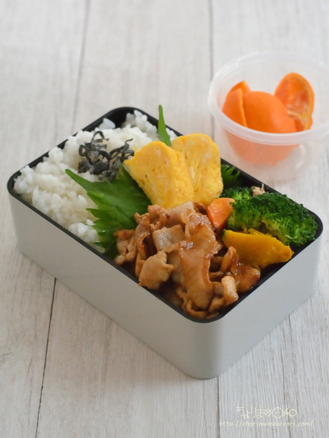 お弁当230523_豚こまポン酢