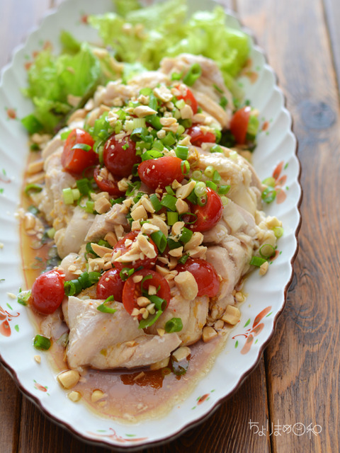 晩ごはん180628_よだれ鶏トマト3