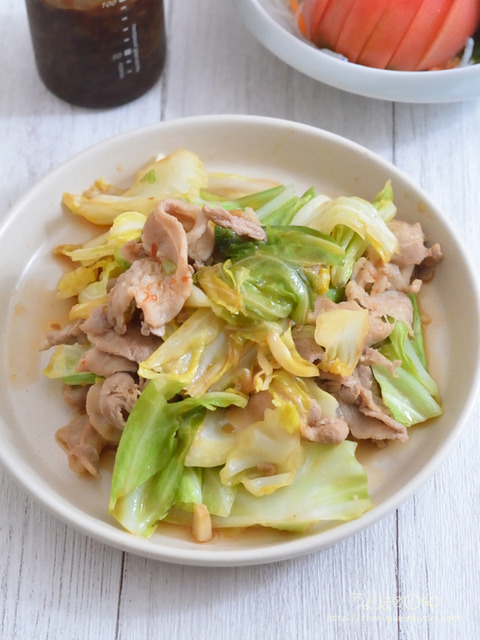晩ごはん230509_ピリ辛豚キャベツ2