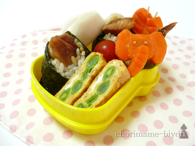 照りむすといんげんおかか卵焼き弁当