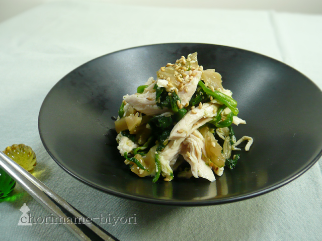 ささみとほうれん草のザーサイ