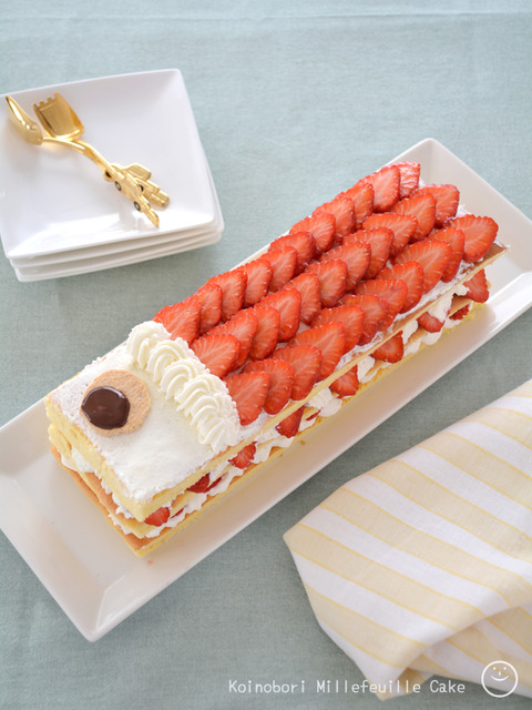こどもの日190505_こいのぼりミルフィーユケーキ