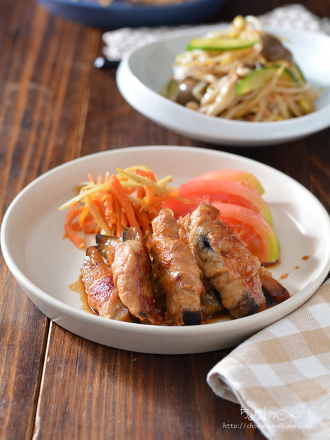 豚巻きなすのしょうが焼き200724