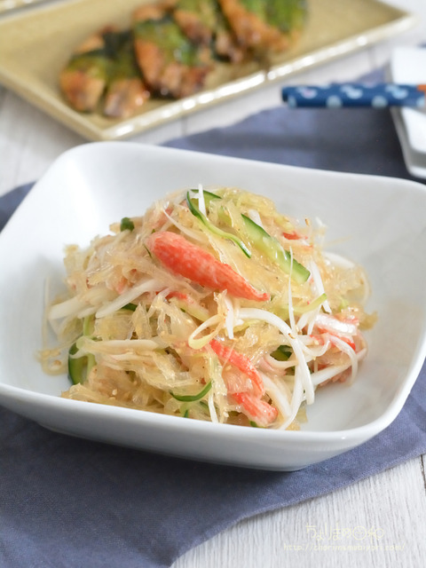 晩ごはん240308_糸寒天の中華サラダ