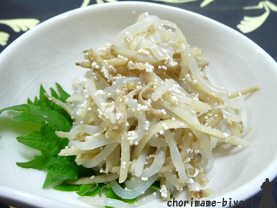 糸こんと牛蒡のたらこ炒め