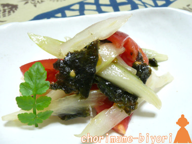 セロリとトマトの海苔ナンプラー