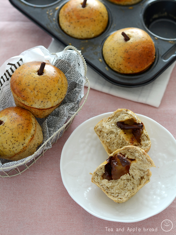 紅茶とりんごのパン マフィン型でりんごの形 パン 菓子パン ちょりまめ日和 ちょりママ 西山京子 オフィシャル料理ブログ Powered By ライブドアブログ