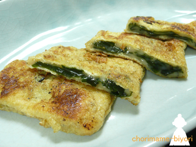 わかめ餅の挟み焼き