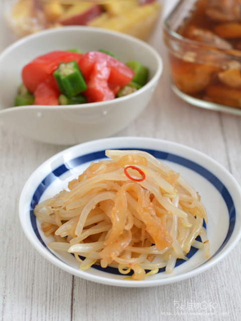 晩ごはん210815_中華くらげもやしサラダ