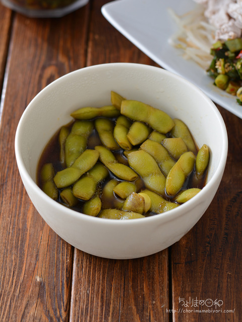 晩ごはん200815_浸し枝豆中華風