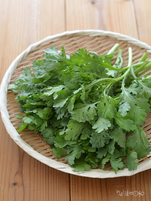 春菊とゆで豚の和えサラダ_macaroni1911-2