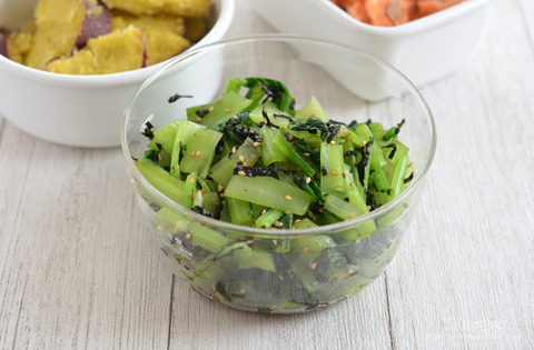 作り置き210606_小松菜ののり和え